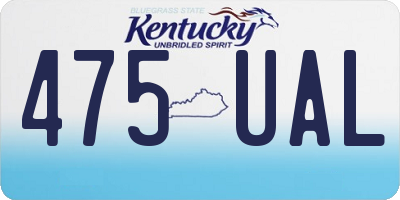 KY license plate 475UAL