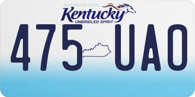 KY license plate 475UAO