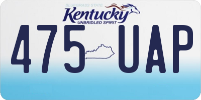 KY license plate 475UAP