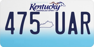 KY license plate 475UAR