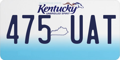 KY license plate 475UAT