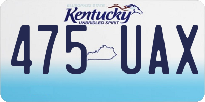 KY license plate 475UAX