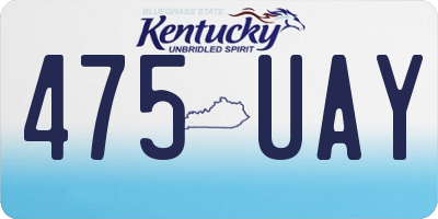 KY license plate 475UAY