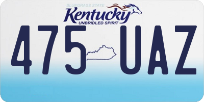 KY license plate 475UAZ