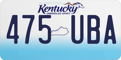 KY license plate 475UBA