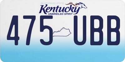 KY license plate 475UBB