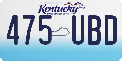 KY license plate 475UBD