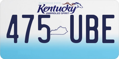 KY license plate 475UBE