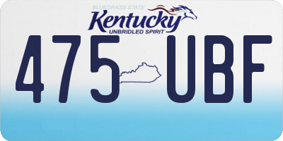 KY license plate 475UBF