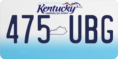 KY license plate 475UBG