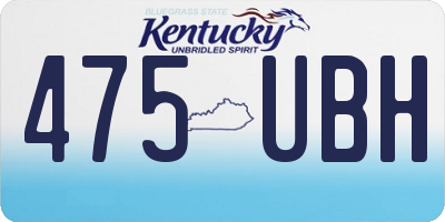 KY license plate 475UBH