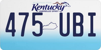 KY license plate 475UBI