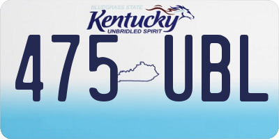 KY license plate 475UBL