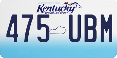 KY license plate 475UBM