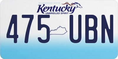 KY license plate 475UBN