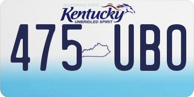 KY license plate 475UBO