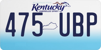 KY license plate 475UBP