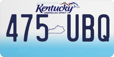 KY license plate 475UBQ
