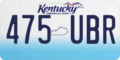 KY license plate 475UBR