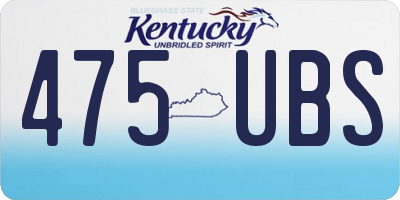 KY license plate 475UBS