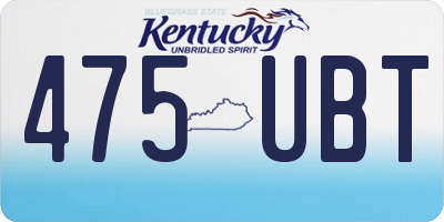 KY license plate 475UBT