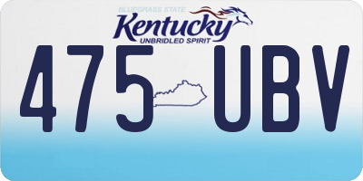 KY license plate 475UBV