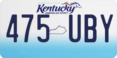 KY license plate 475UBY