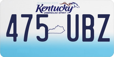 KY license plate 475UBZ