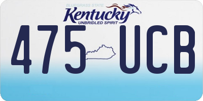 KY license plate 475UCB