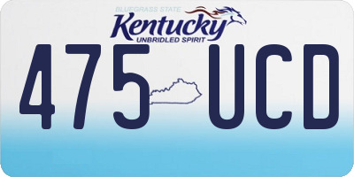 KY license plate 475UCD