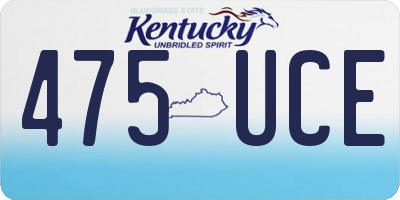 KY license plate 475UCE
