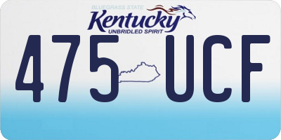 KY license plate 475UCF