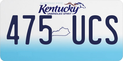 KY license plate 475UCS