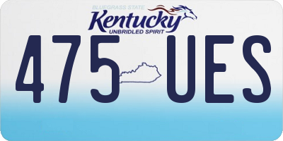KY license plate 475UES