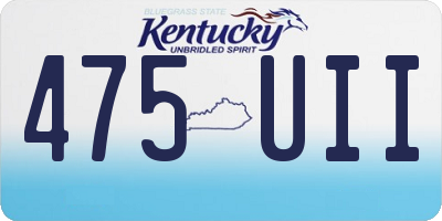 KY license plate 475UII