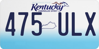 KY license plate 475ULX