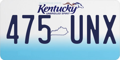 KY license plate 475UNX