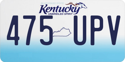 KY license plate 475UPV