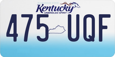 KY license plate 475UQF