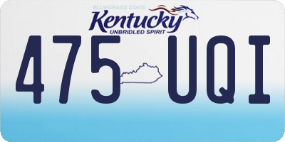 KY license plate 475UQI