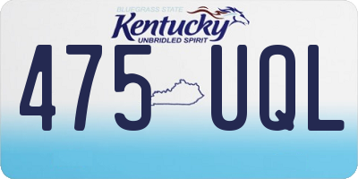 KY license plate 475UQL