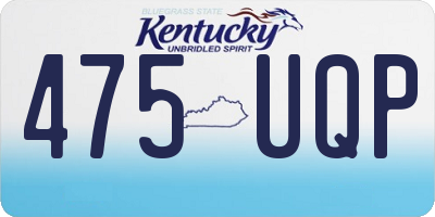 KY license plate 475UQP