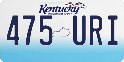 KY license plate 475URI