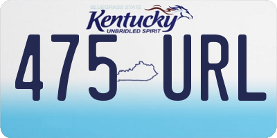 KY license plate 475URL