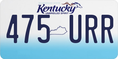 KY license plate 475URR