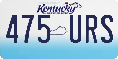 KY license plate 475URS