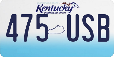 KY license plate 475USB