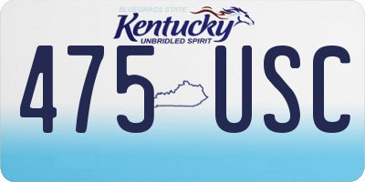 KY license plate 475USC