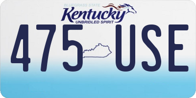 KY license plate 475USE