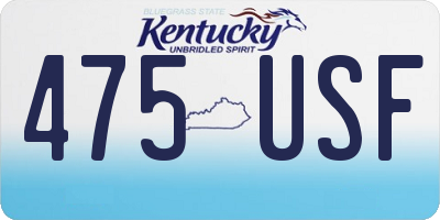 KY license plate 475USF